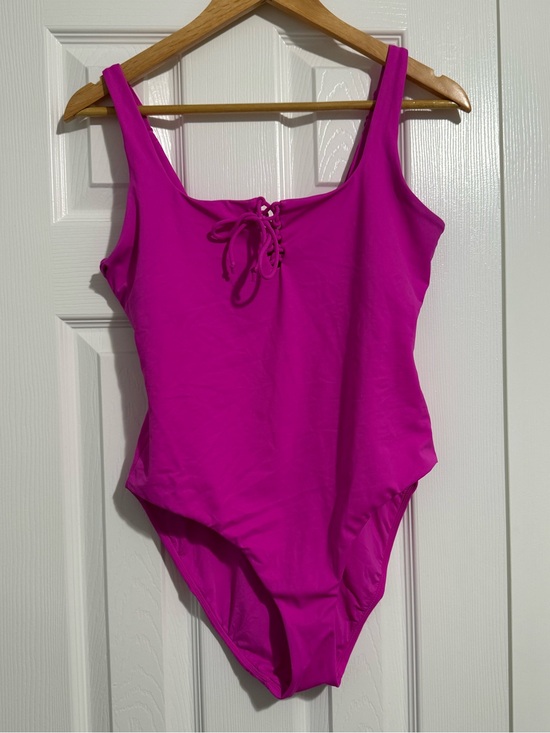 Andie Other - Angie Swim Magenta Lace-Up One-Piece Swimsuit